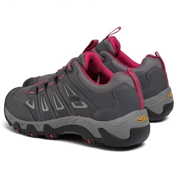 KEEN Hiking Shoes Women's Size 6.5 US Grey Pink OakRidge‎ Sneakers Leather Mesh - Picture 15 of 16